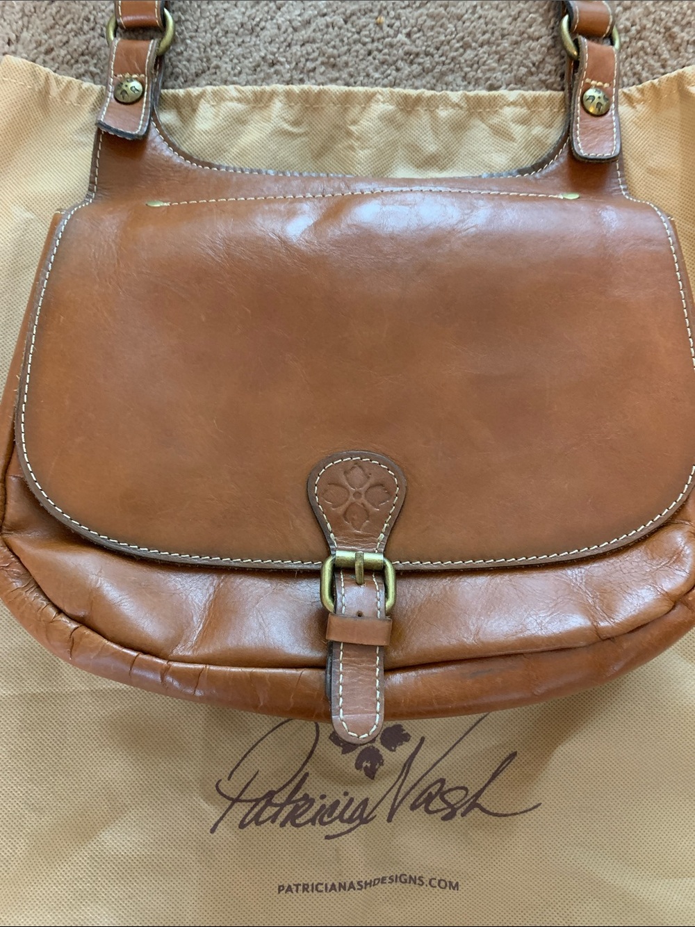 Patricia Nash London Saddle - Vegetable Tan Classic Leather Bag